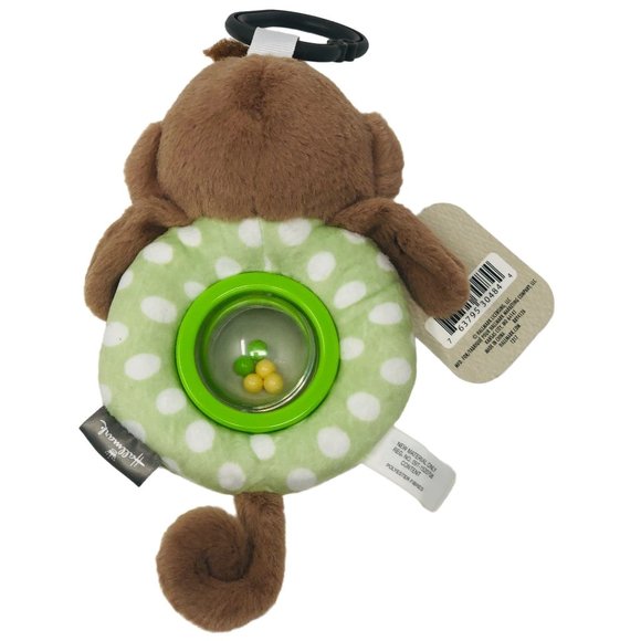 Hallmark Monkey Baby Rattle Stroller Toy Stuffed Animal Plush - Picture 3 of 3